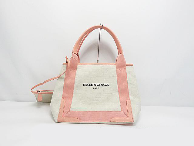 BALENCIAGA ネイビーカバS ピンク